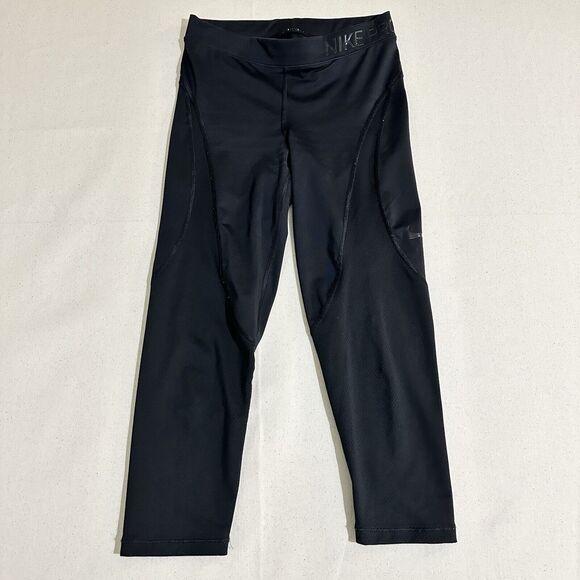 Nike Pro Hypercool Training Crop Tights Women's Size Small Black - Picture 1 of 11